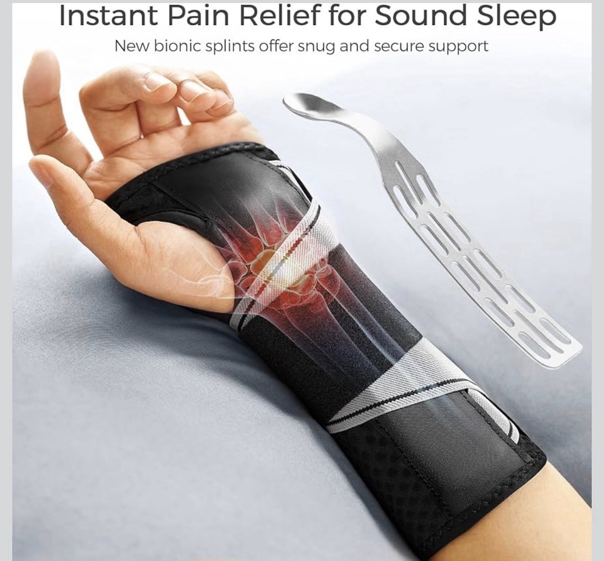 FREETOO Carpal Tunnel Wrist Brace Night Support Fit Right Hand for Work, Pain