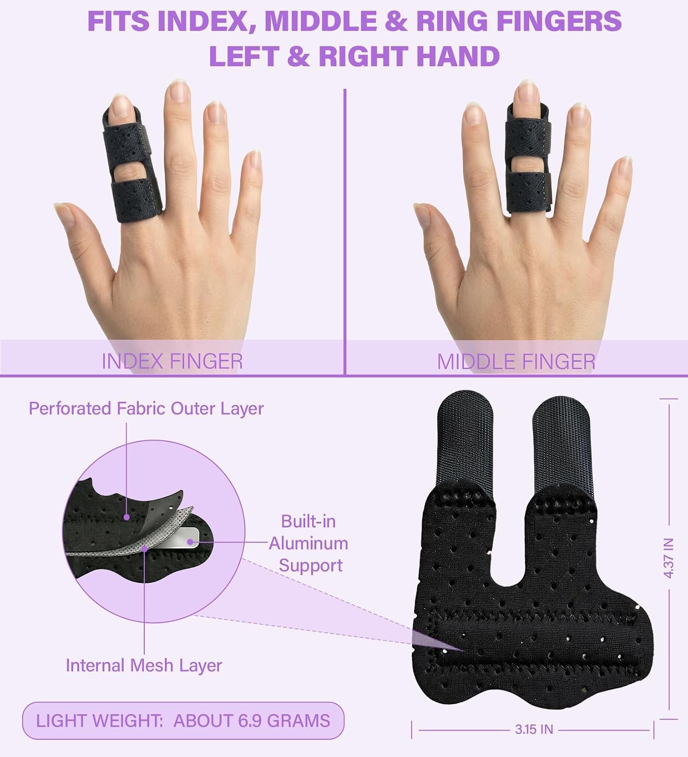 Finger Splint (2 Pack) – Universal Finger Straightener – Broken and Trigger Fing