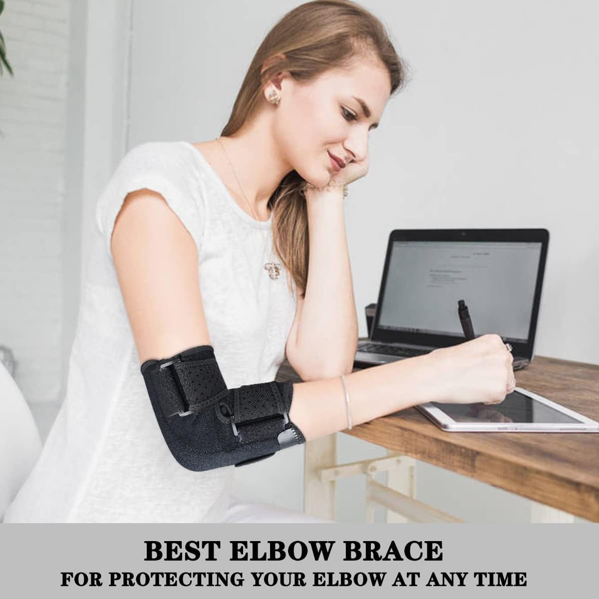 Elbow Brace,Comfortable Night Elbow Sleep Support,Elbow Splint, Adjustable Stabi