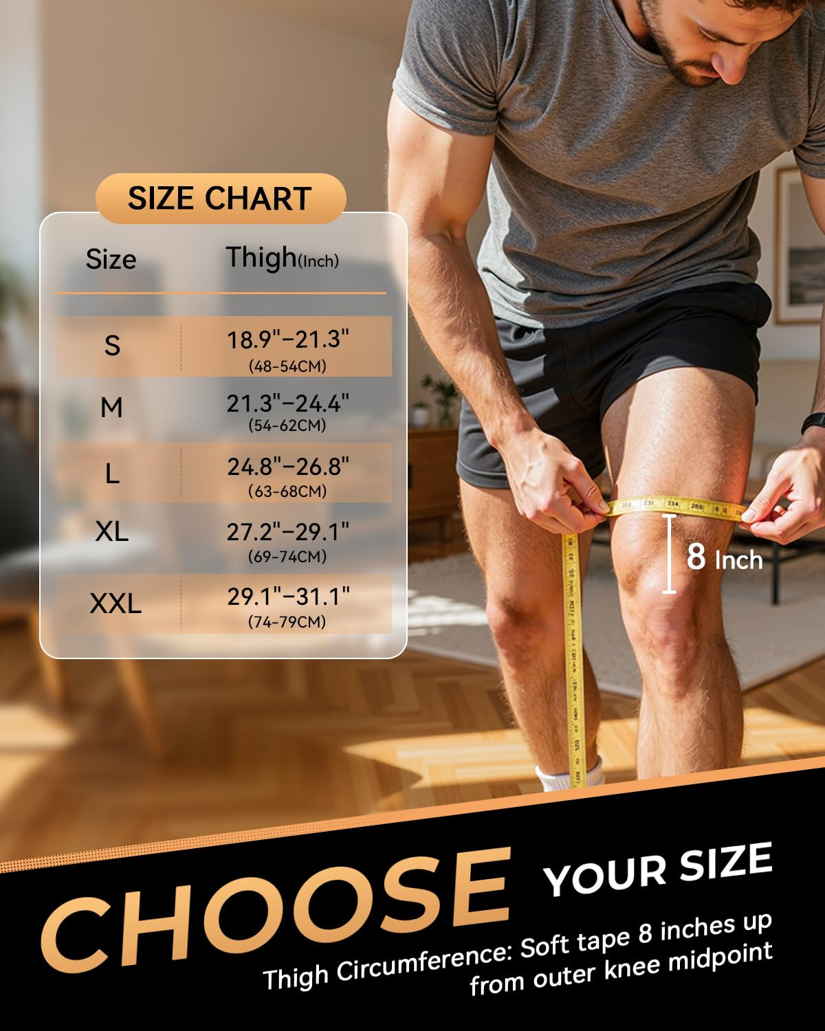 Copper-Infused Thigh Compression Sleeves 1 Pair [Upgrade Medical-Grade & Anti-Sl