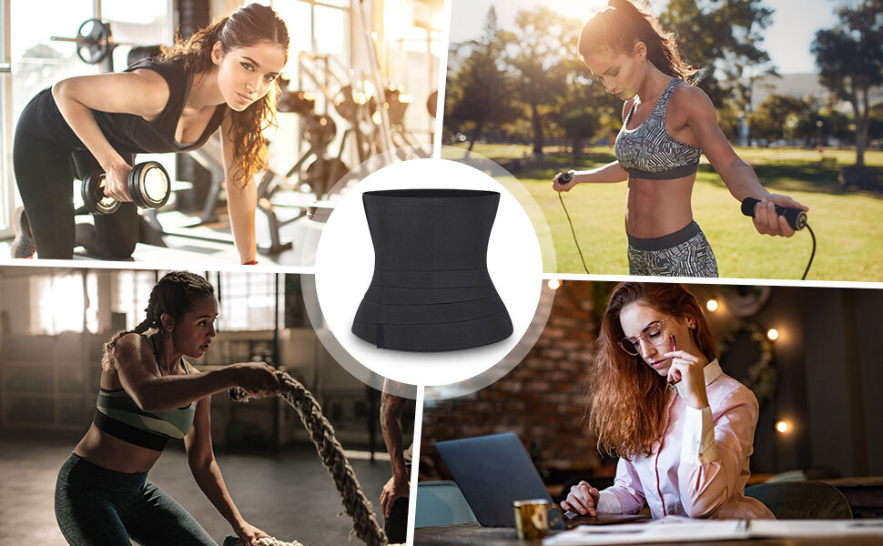 Waist Trainer with Loop Design, Tightness Adjustable & Non-Slip, Plus Size, pack
