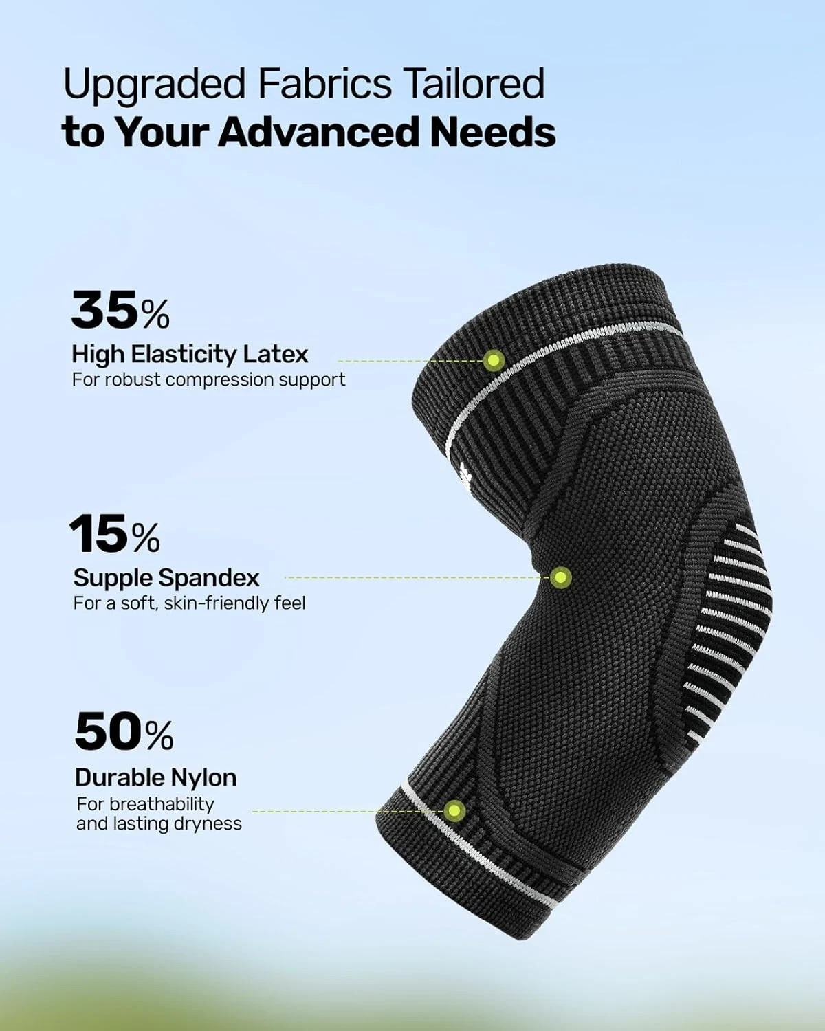 2pc Elbow Compression Sleeve High Elastic Brace Tendonitis Tennis Medium