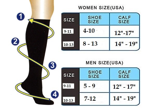 Dr. Shams 6 Pairs Sets Mild Anti-Fatigue Compression Knee High Socks