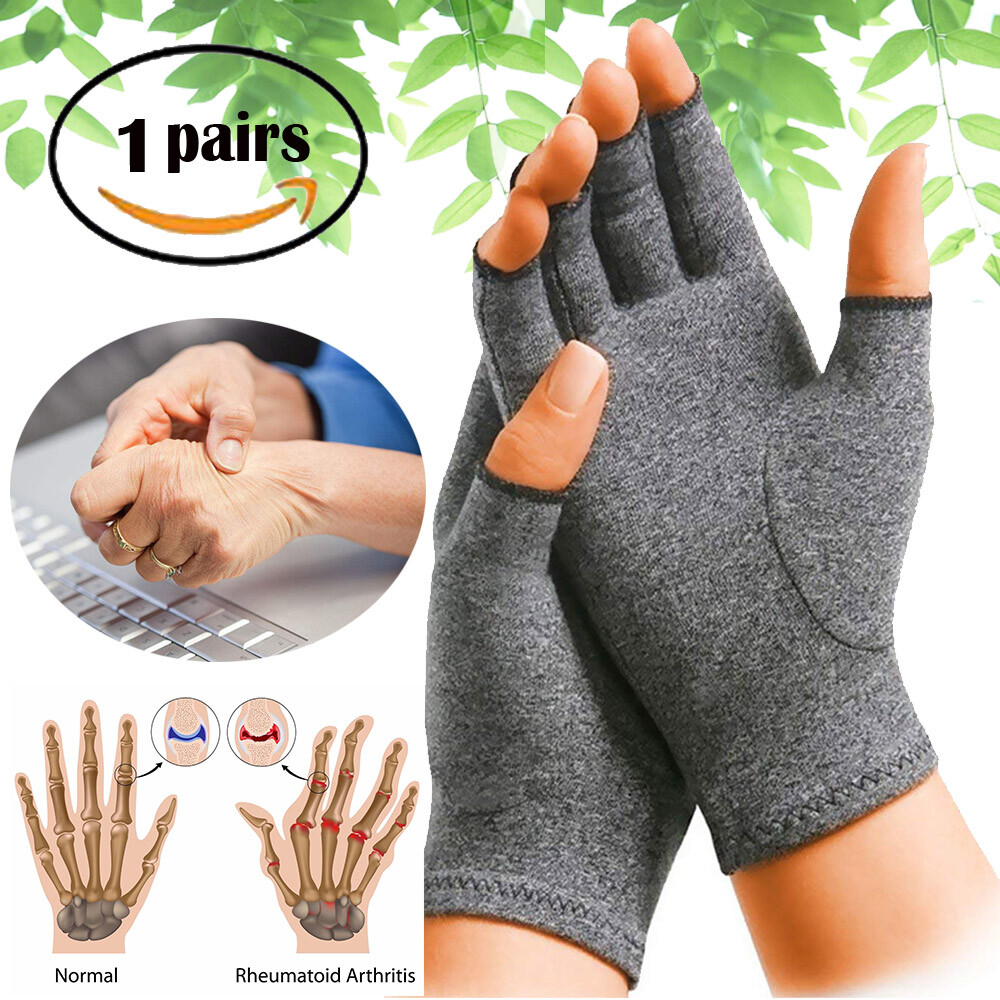 Compression Gloves Brace Support Arthritis Relief Sport Hand Wrist Pain Therapy
