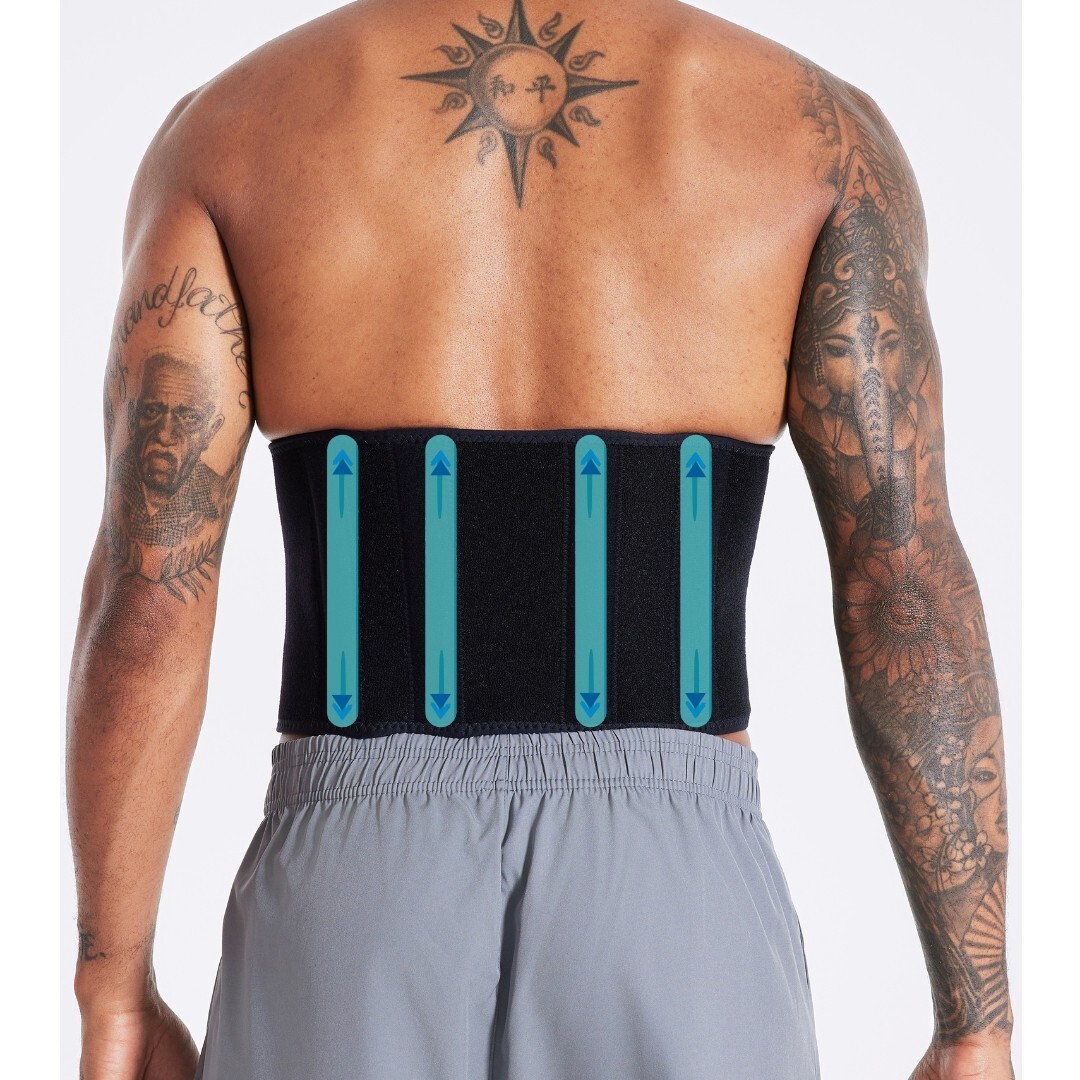 IRUFA 3D Breathable Medical Compression Spacer Fabric Back Brace with 4 Stays