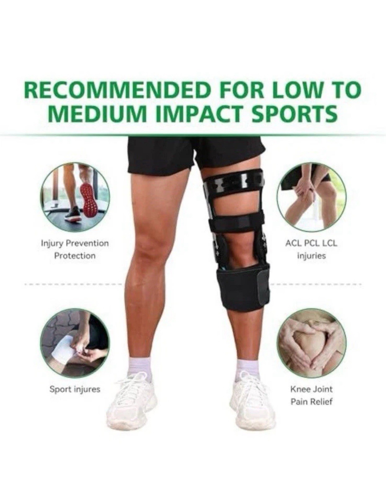 Orthomen Functional ACL Knee Brace MCL PCL Meniscus Ligament Large Left Unisex