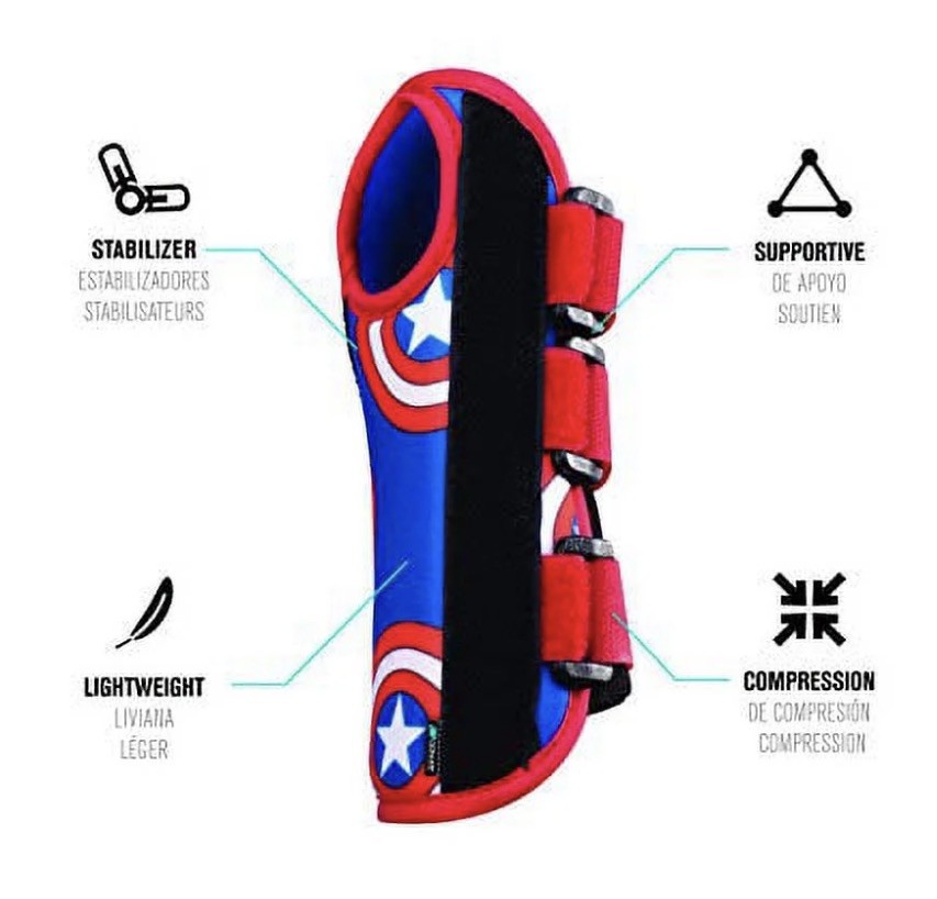 Marvels Captain America Wrist Brace w/Foam Lining, Palmer Stays RIGHT Hand YOUTH