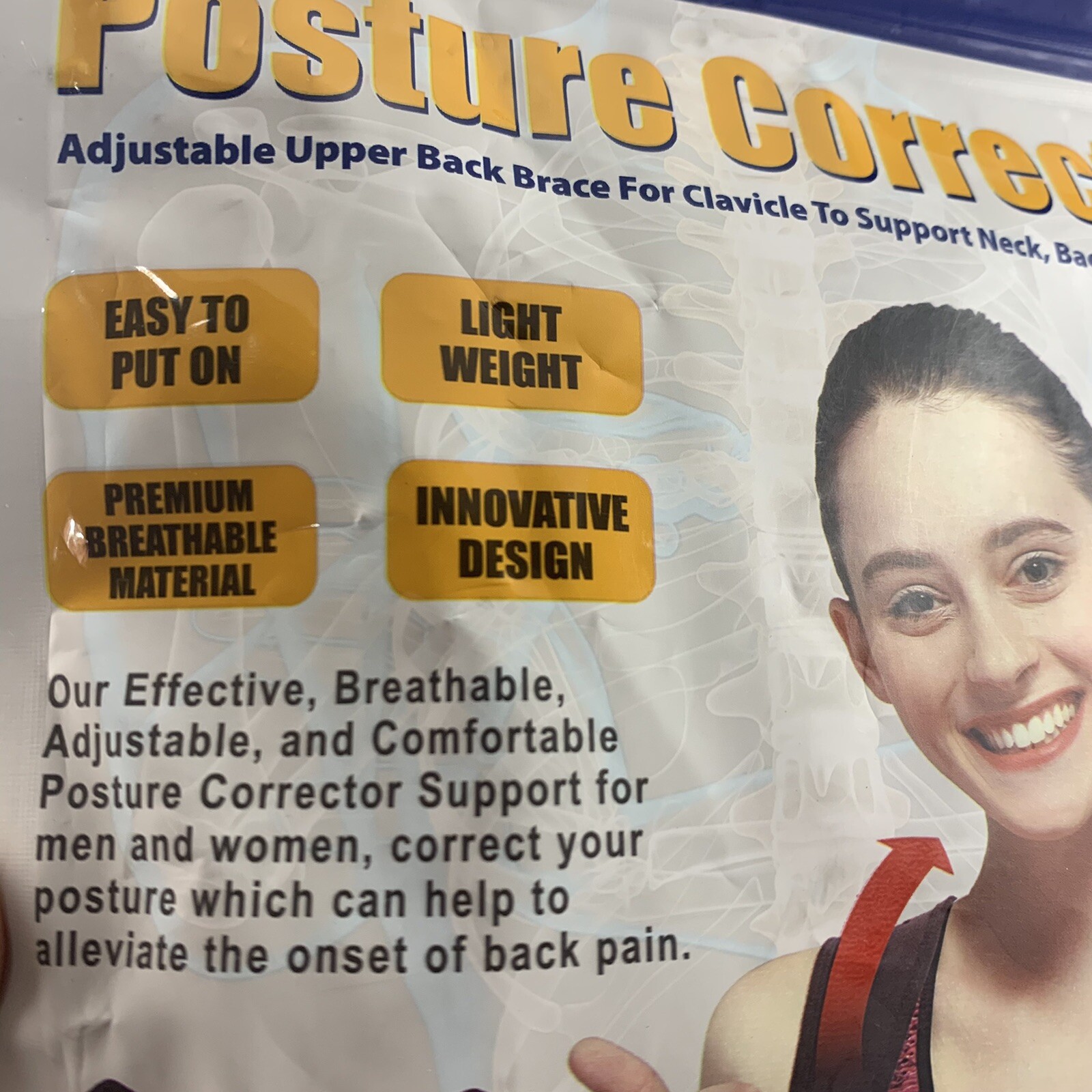 Posture Corrector CARETRAS, Adjustable Upper Support Back Shoulder Brace Large