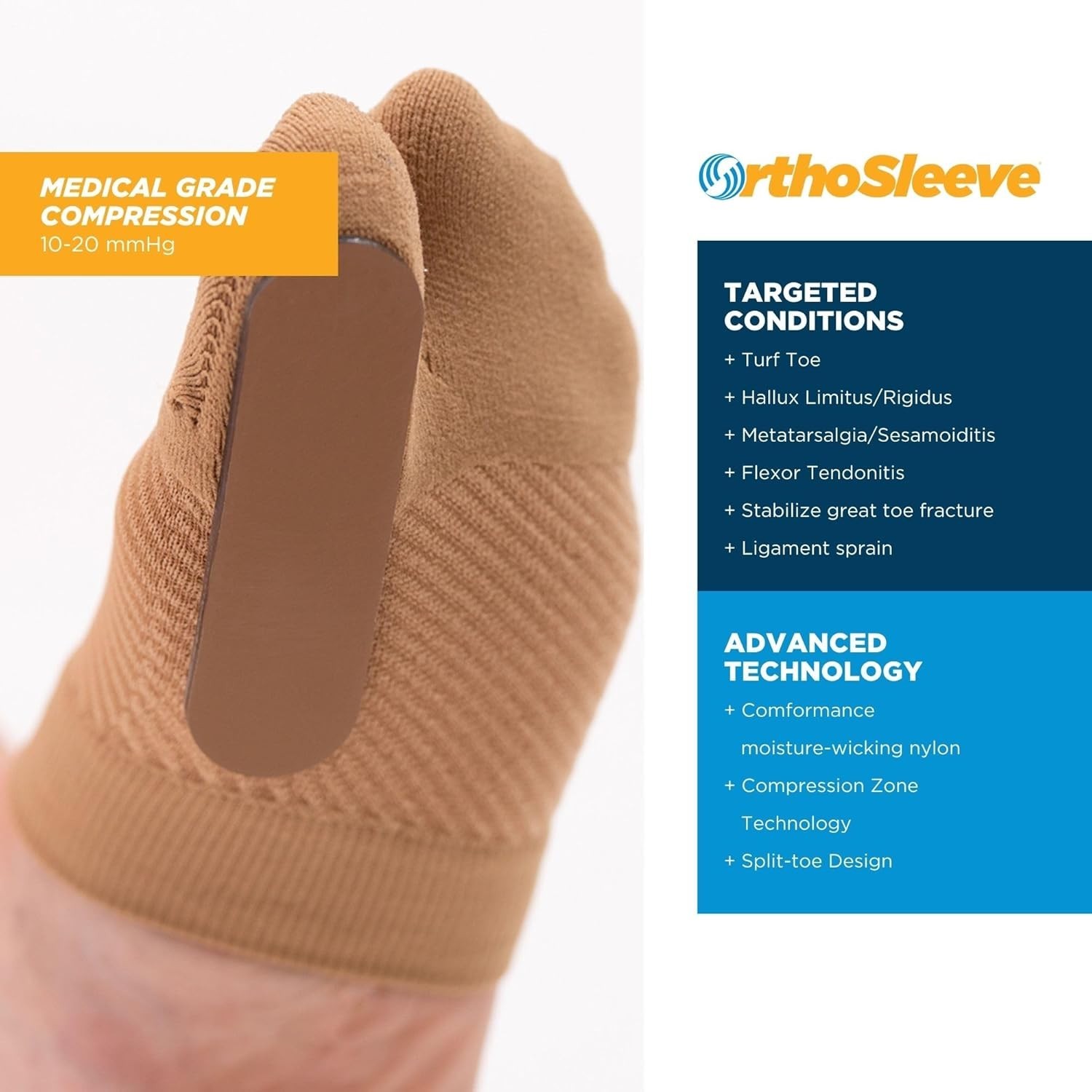 TT3 Turf Toe Brace for Big Toe Fractures & Hallux Limitus – L/XL Right Foot