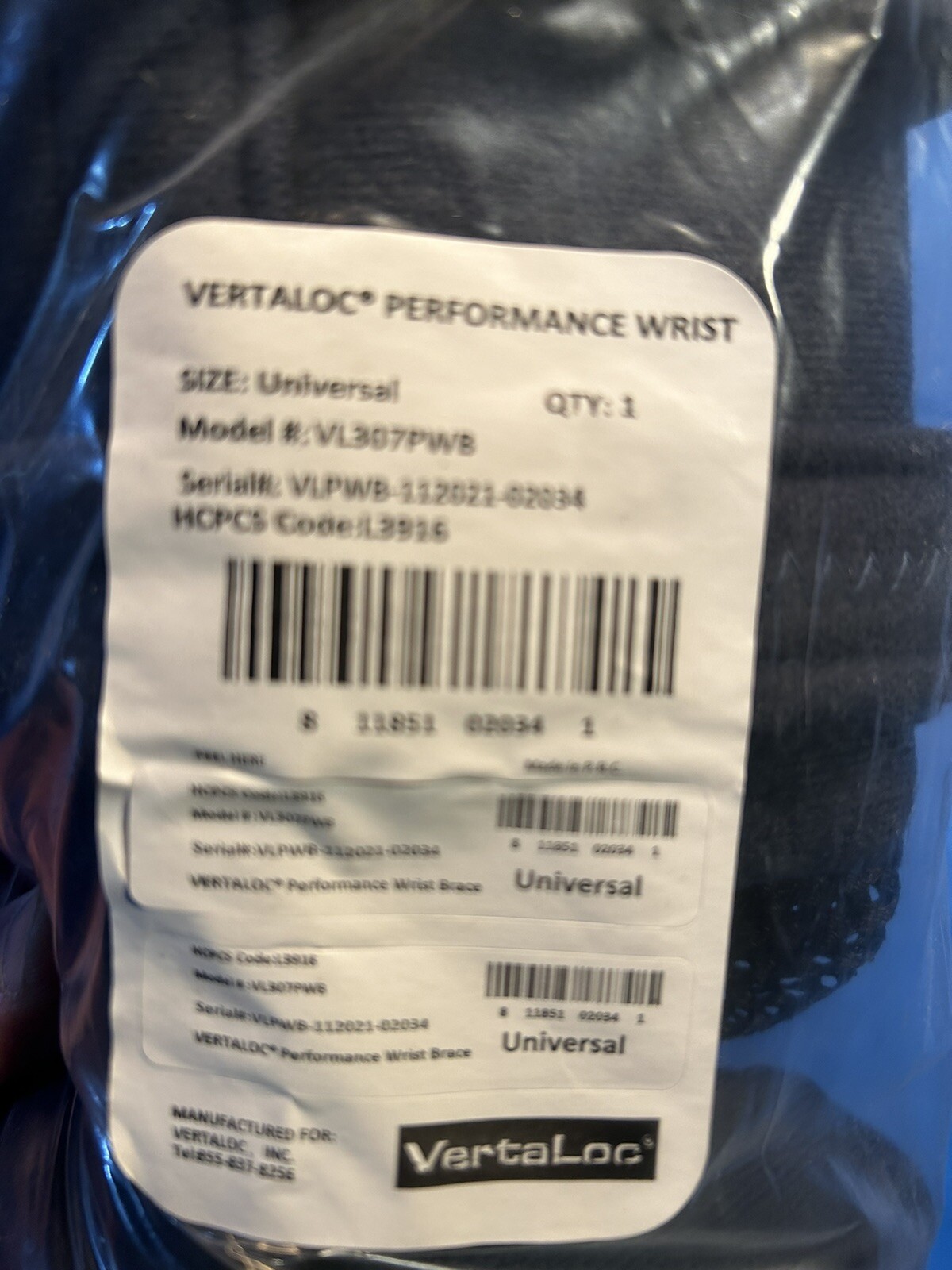 NWT Vertaloc Universal Performance Wrist Brace VL307PWB – Kit Is Complete!