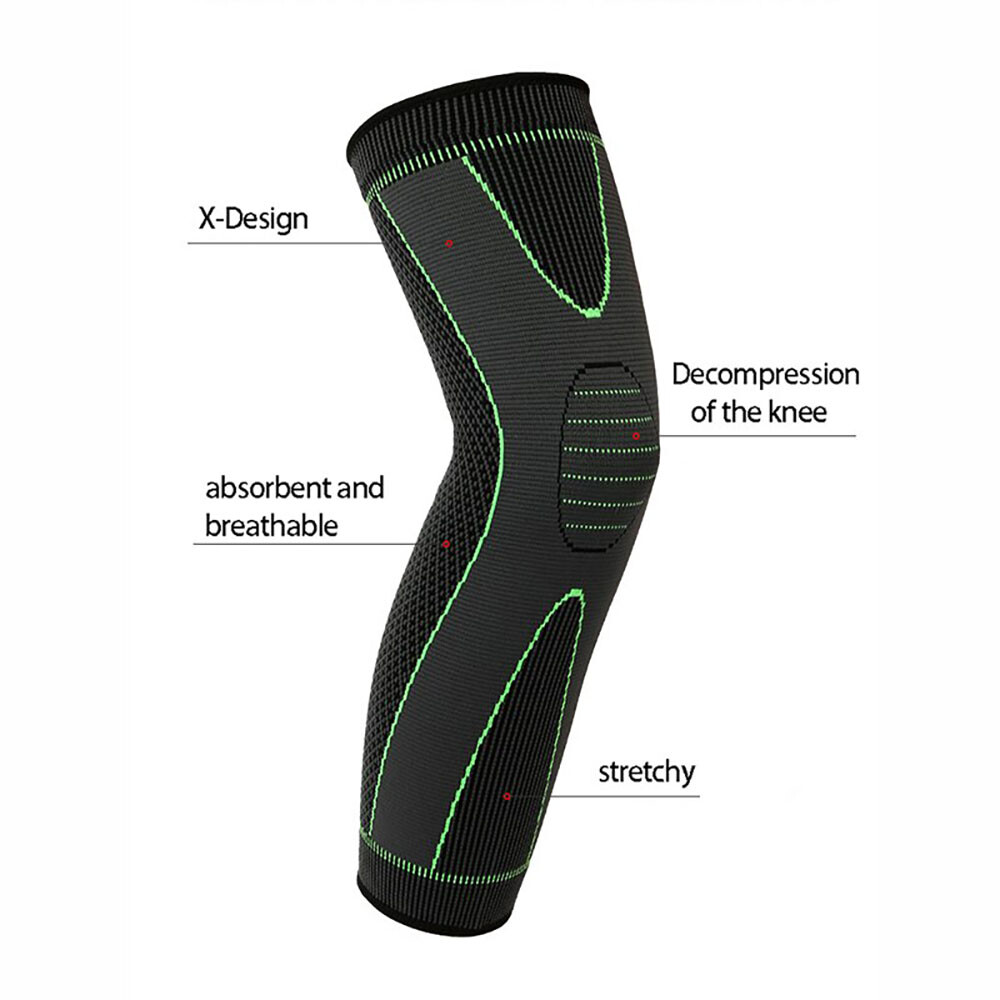 Knee Sleeve Compression Full Leg Brace Support Sport Joint Pain Arthritis Relief