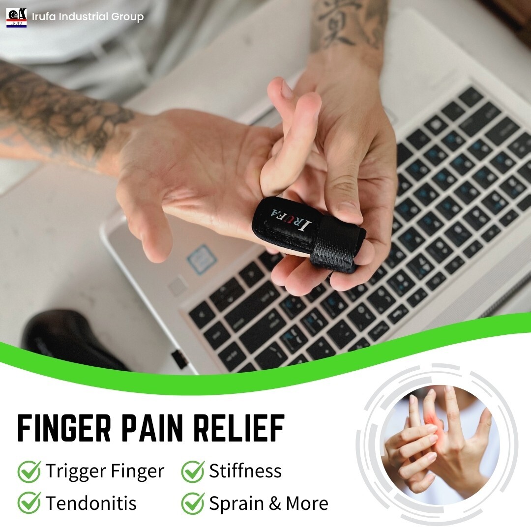 IRUFA 3D Breathable Fabric Trigger Finger Splint Brace Pain Relief Support Wrap