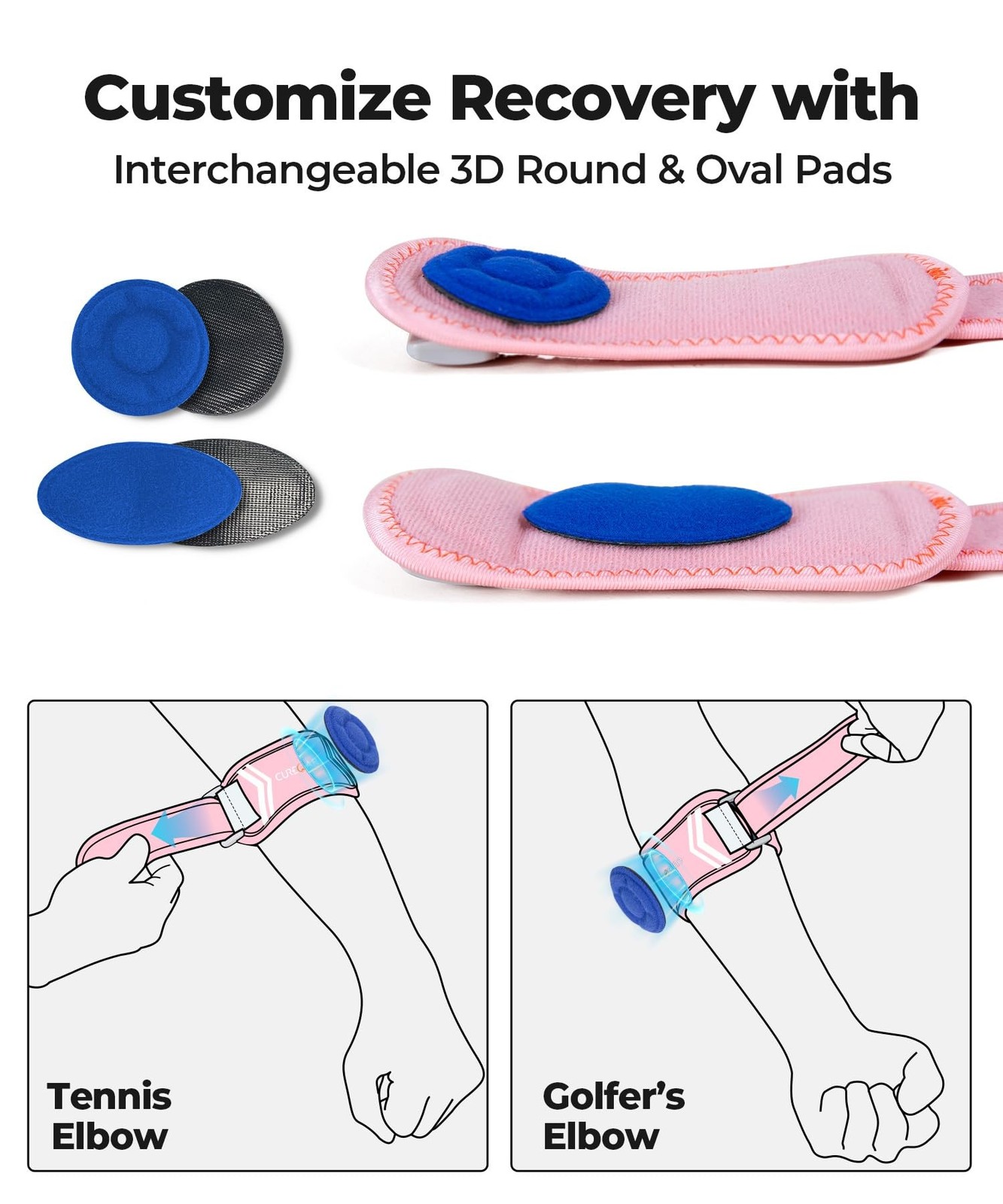 CURECARE Elbow Brace for Tennis & Golfers Pain Relief, New Updated Tennis Elb…