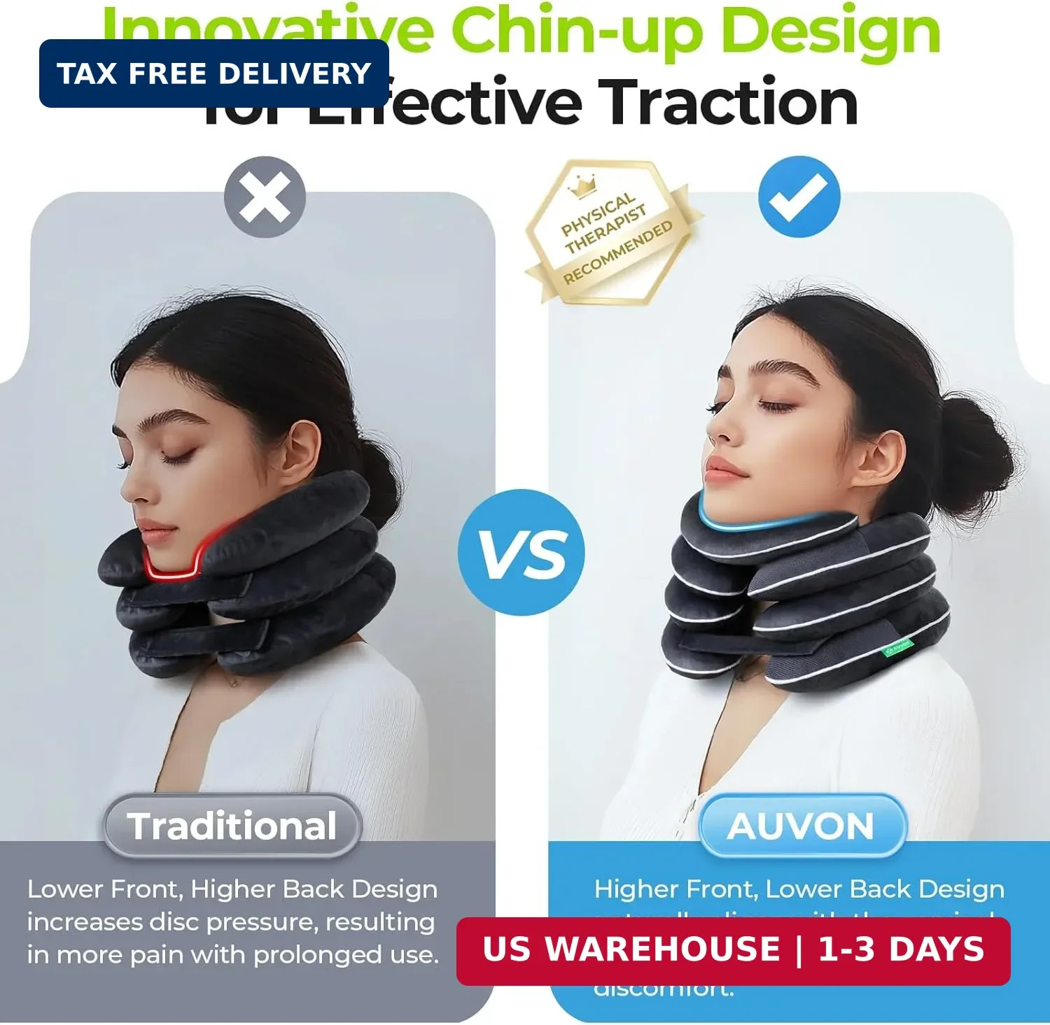 Inflatable Neck Stretcher for Cervical Traction, Cervical Stretcher with 3