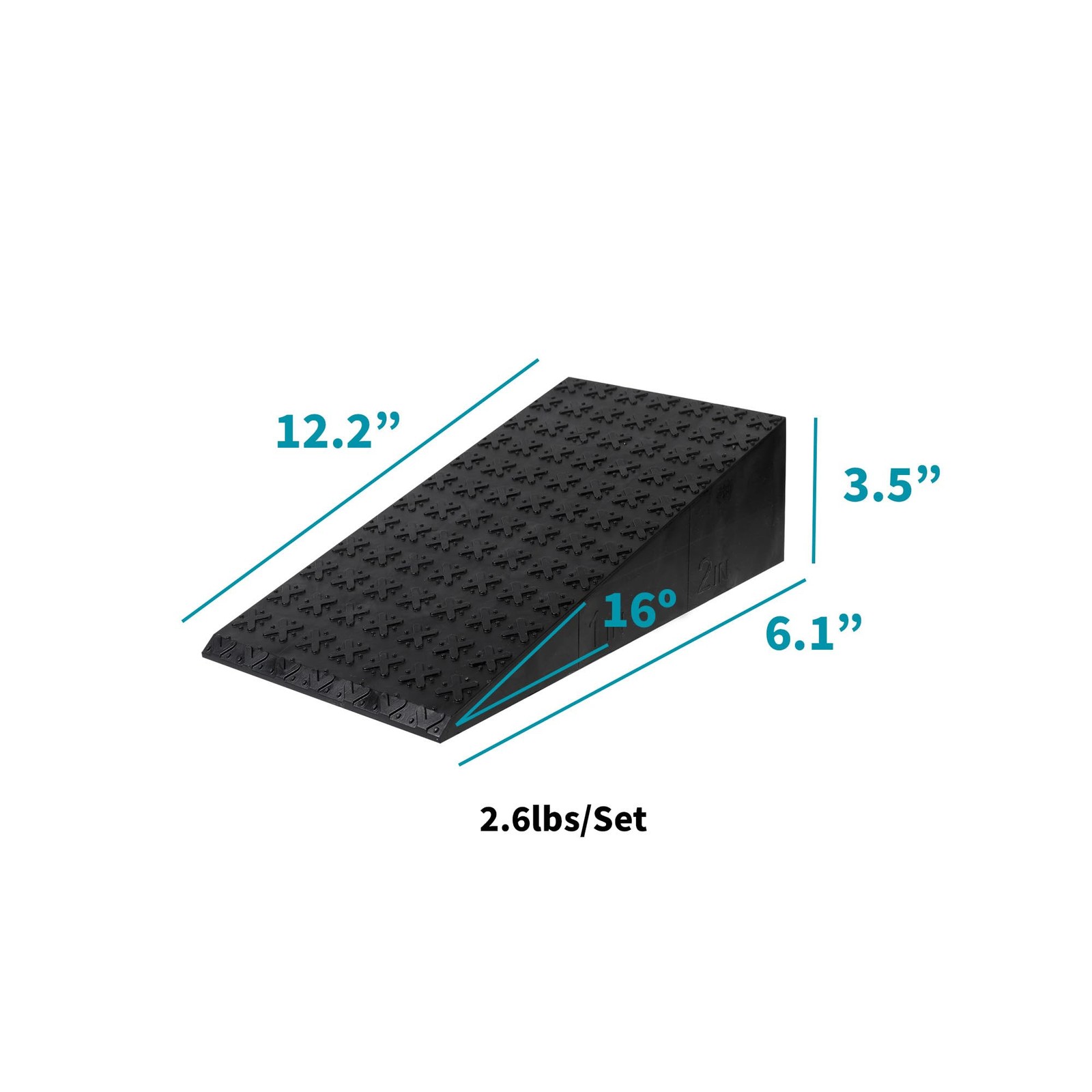 2 PCS Squat Wedge – Durable Slant Board for Calf Stretching, Can Black