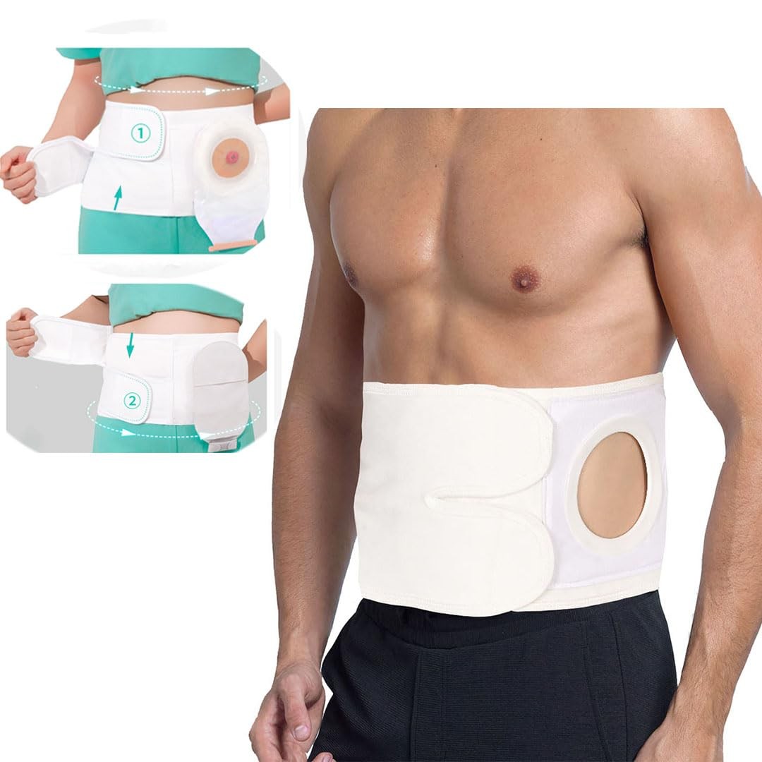 Flosmore Ostomy Support Belt，Adjustable Prevent Parastomal Hernia Support Bel…