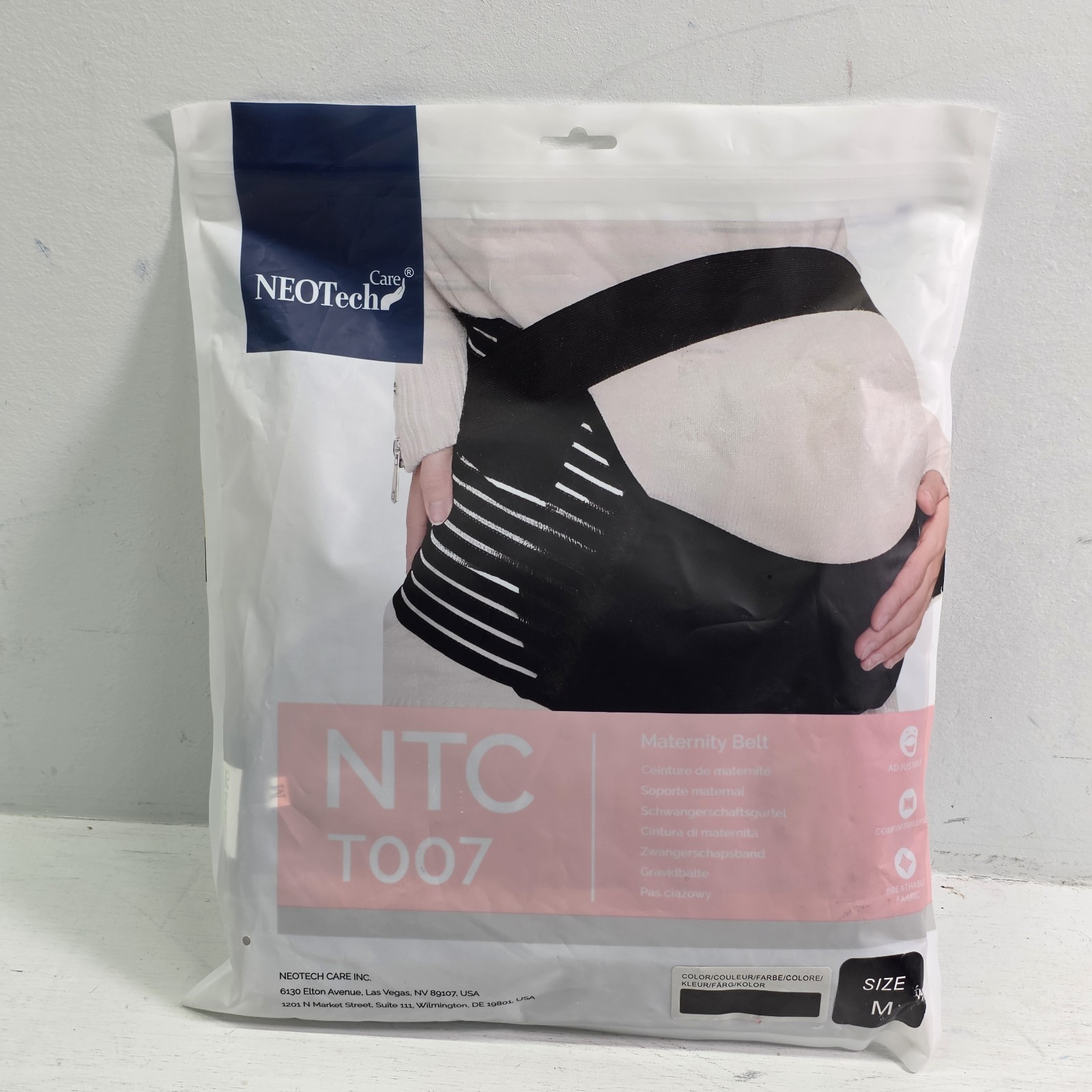 NeoTech Lightweight Maternity Belt Band Breathable Belly Support Brace Abdomen M
