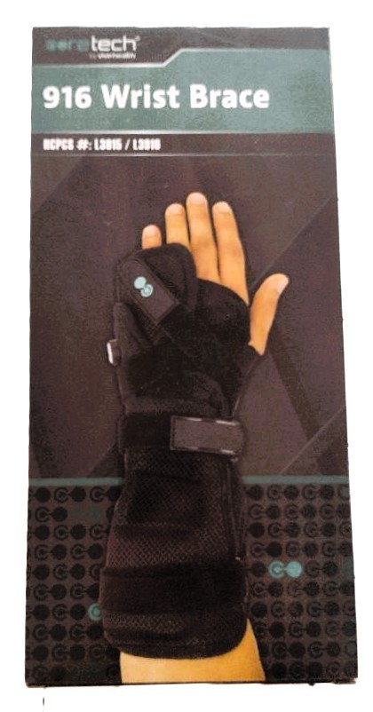 CORETECH 916 Universal Wrist Brace/Splint – Black #L3915/L3916
