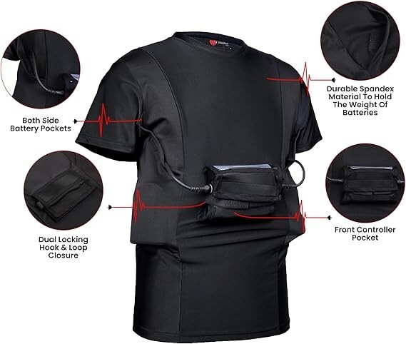 Men’s LVAD HeartWare Shirt – Comfortable Fit, Black & White, Sizes S-3XL