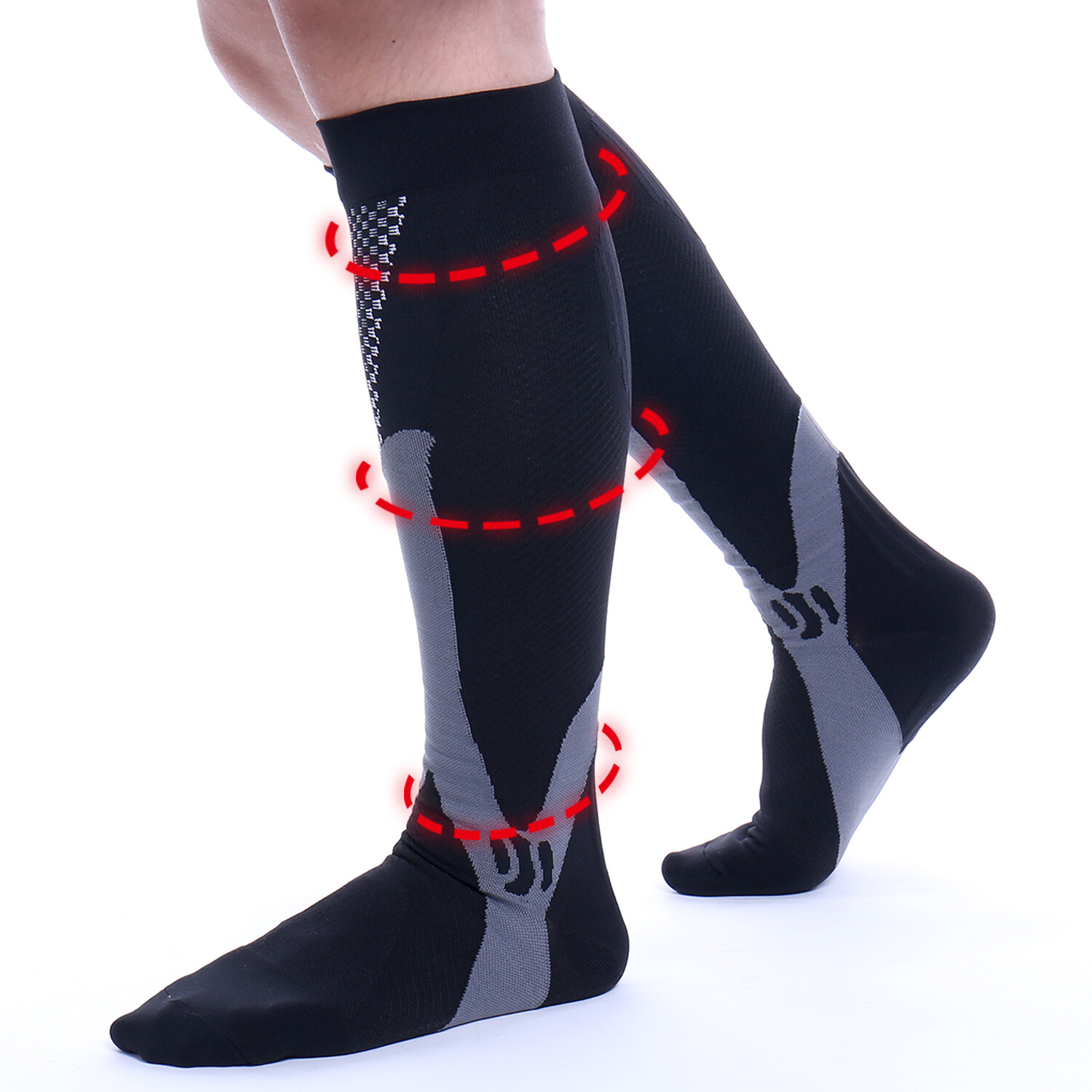 1-3 Pair Compression Socks Calf Sleeve Leg Support Brace 10-30mmHg For Men Women