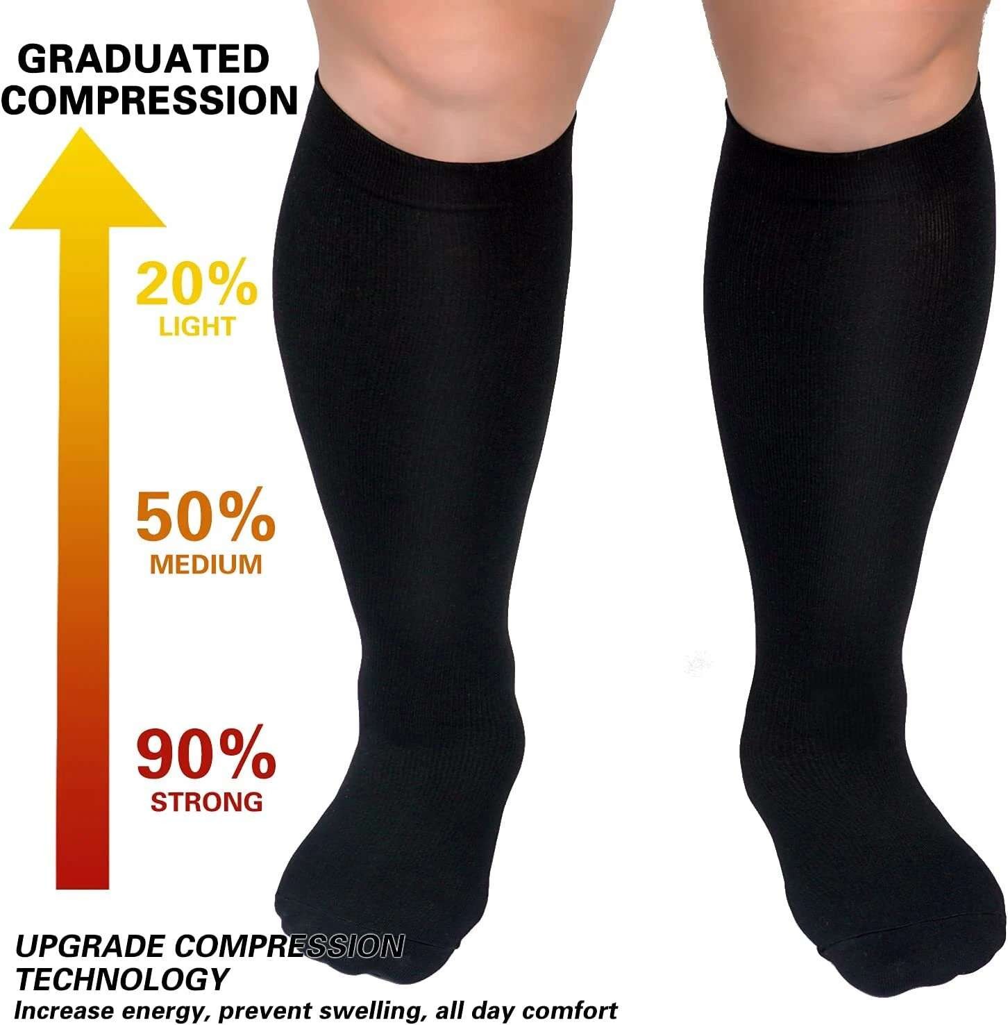 Compression Socks Stockings Women Men Knee High Medical Pain Relief 15-20mmHg