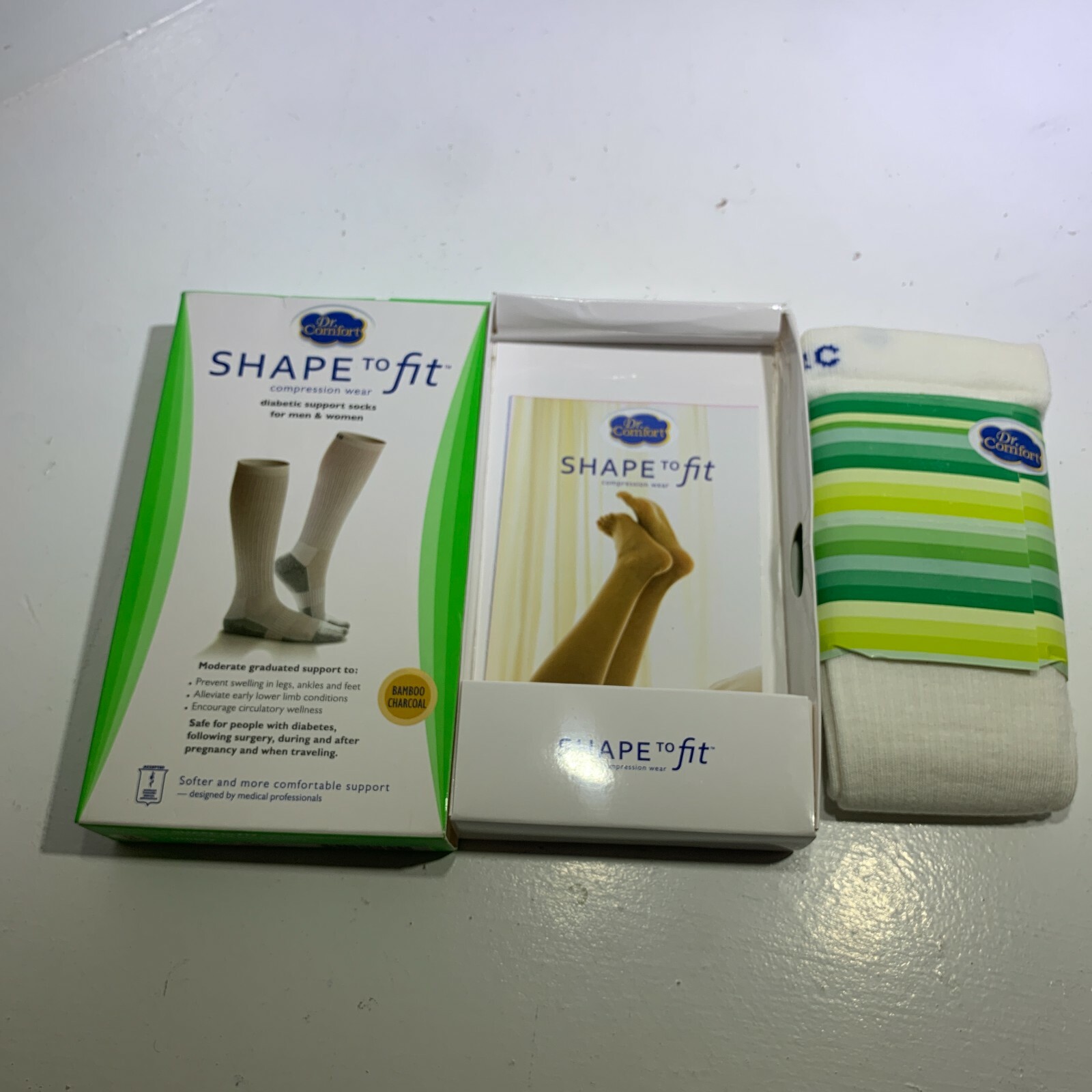 Dr Comfort Unisex White Shape To Fit Extra Firm Compression System Size Small