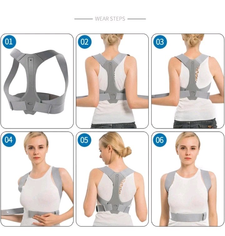 Posture Corrector Adjustable Upper Back Brace for Clavicle Large – Grey
