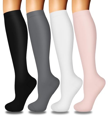 4 Pairs Compression Socks for Women Circulation-Best Support for