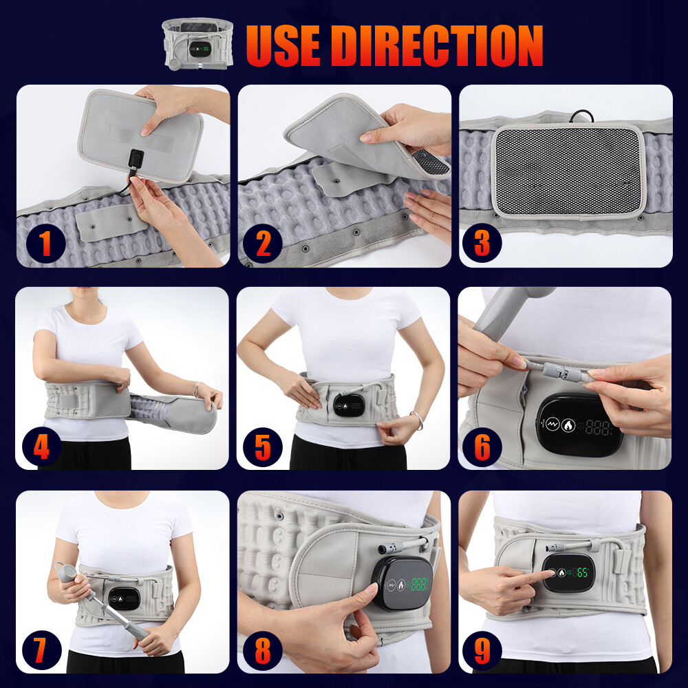 Heating Massage Decompression Belt Lumbar Support for Lower Back Pain Relief