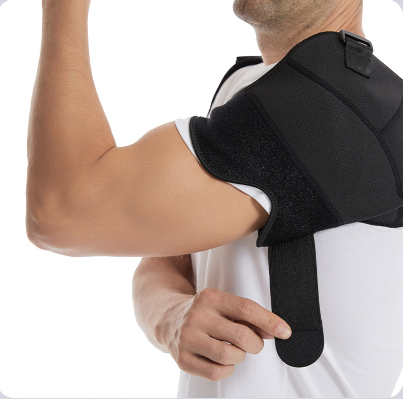 Double Shoulder Brace Torn Rotator Cuff Pain Relief Support Therapy Sleeve Wrap