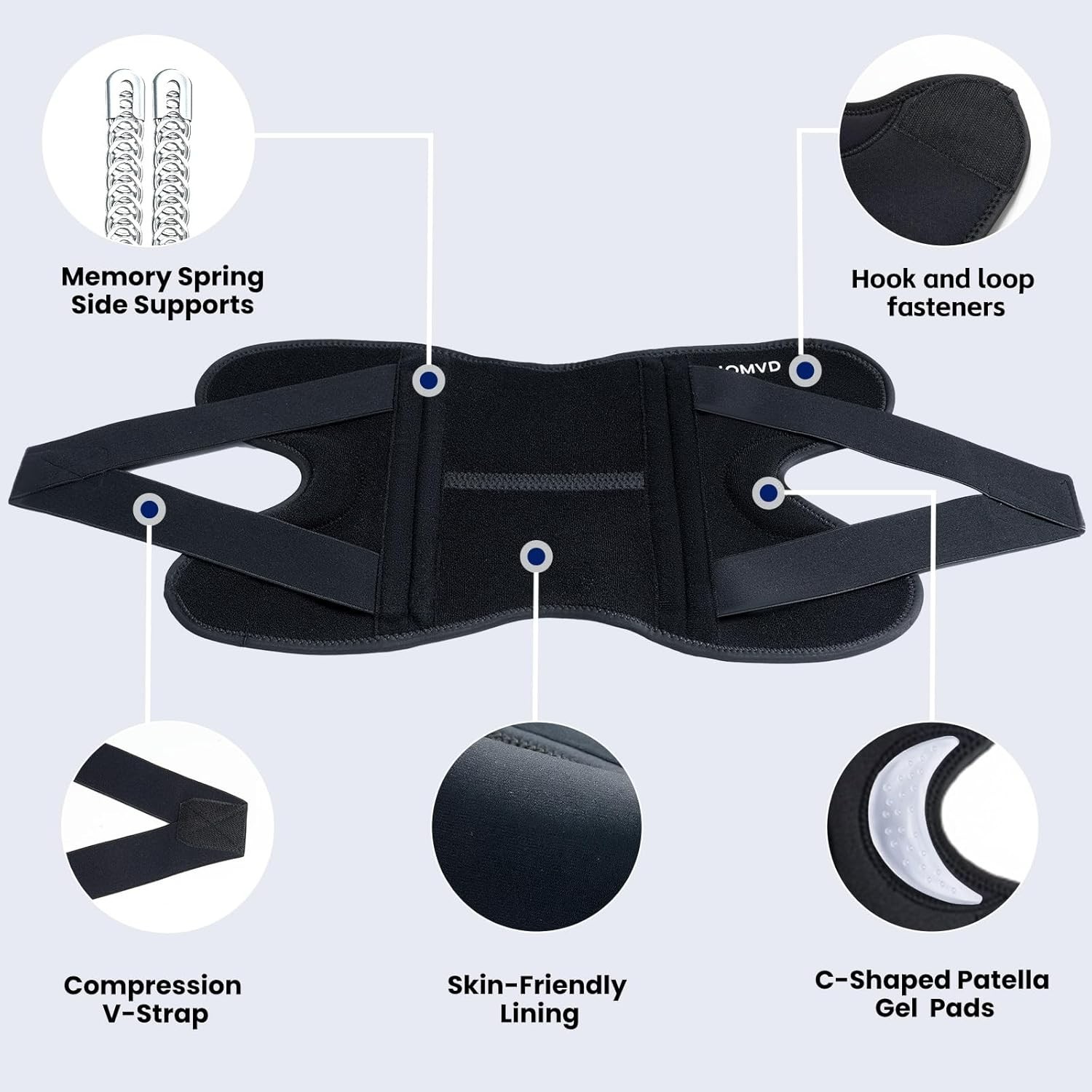 Knee Brace with Spring Stabilizers for Meniscus Tear & ACL Recovery – Medium