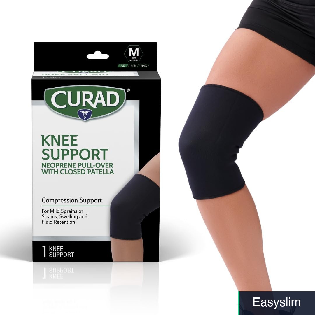 Knee Support Brace Medium Neoprene Compression Black 14-16 Circumference