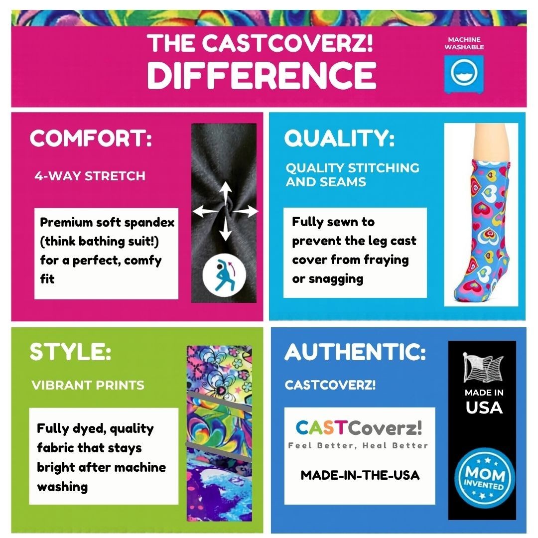 CastCoverz! Leg Cast Cover, USA Stars, USA Made, Washable
