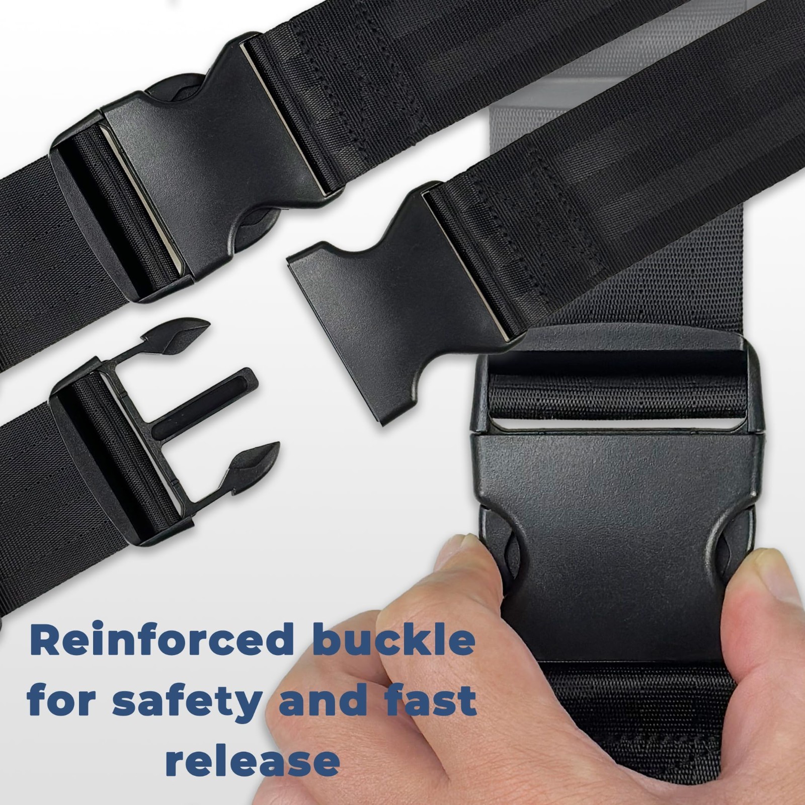 Adjustable Wheelchair Safety Strap Seat Belt – 2″ Wide, Slip-Resistant, 13-86″ F