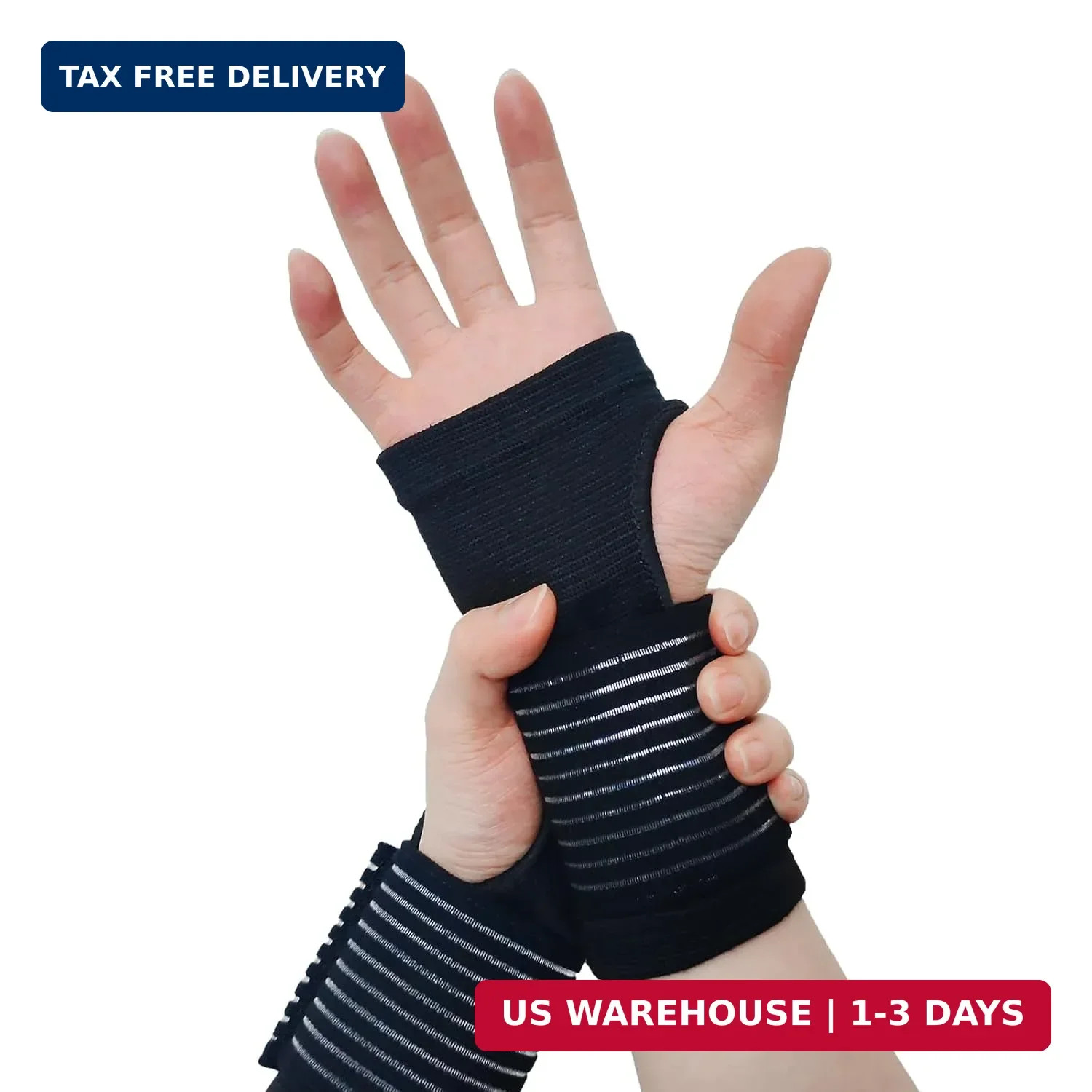 2 Pack Wrist Brace, Compression Wrist Support Splint for Women Men, Adjustable W