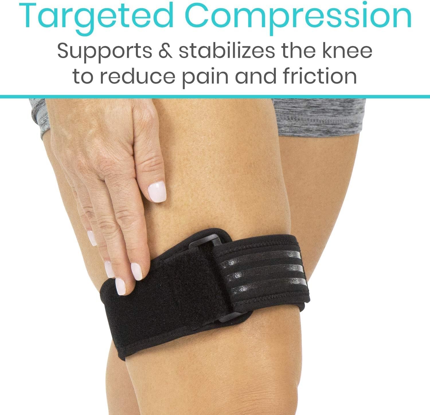 Vive IT Band Strap – Iliotibial Compression 1 Count (Pack of 1), Black