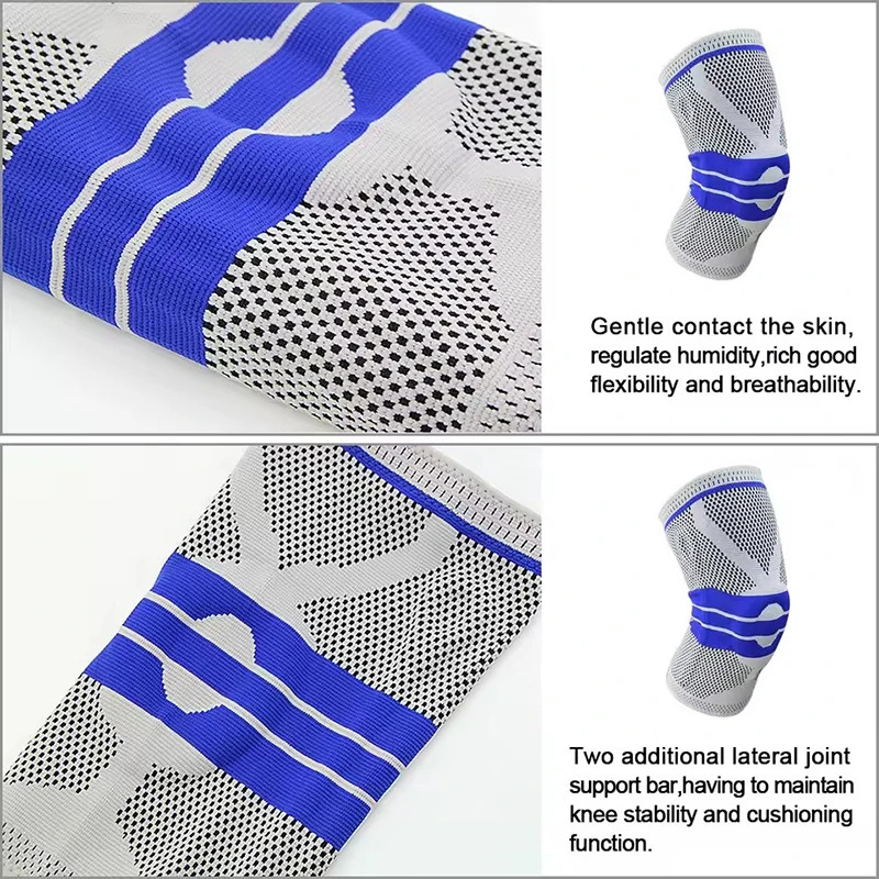 Knee Brace Silicone Sleeve Knee Pads Arthritis Knee Wraps Protector For Joints S