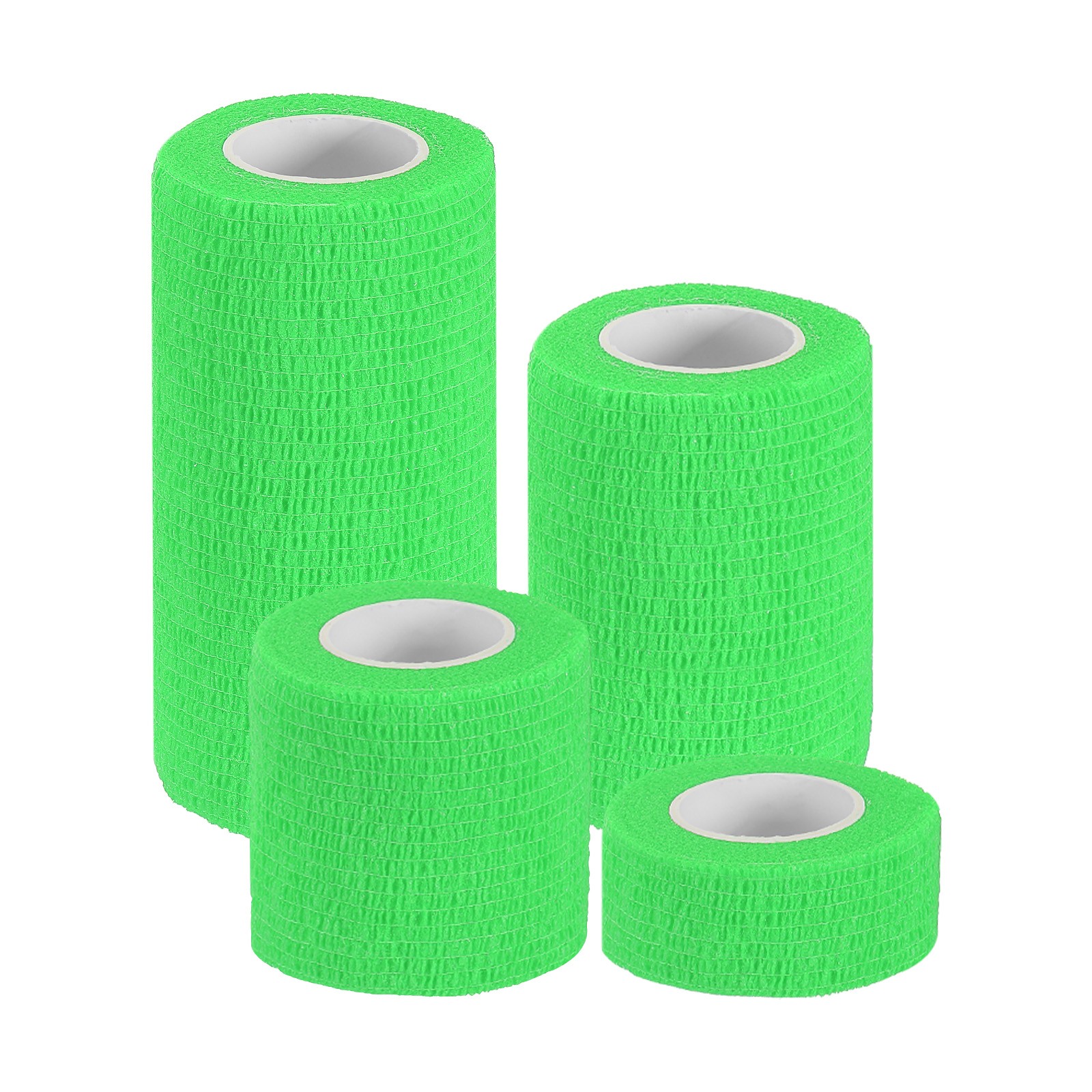 1″/2″/3″/4″ 4 Pcs 5 Yard Self Adhesive Bandage Wrap Self Tape Bright Green