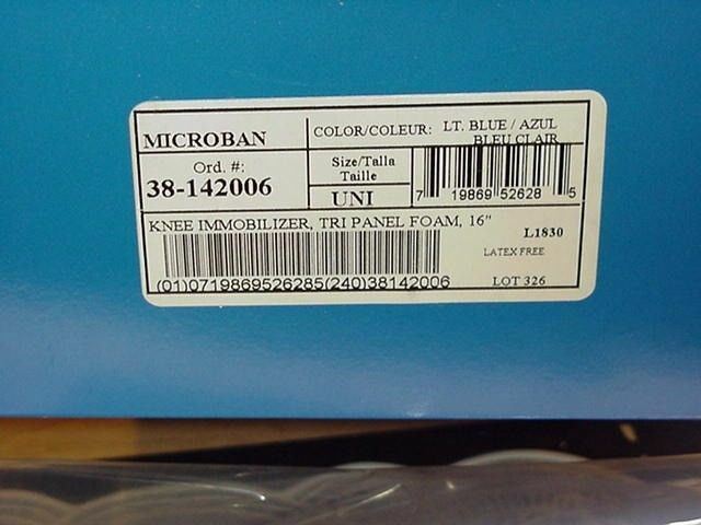 FLA 38-142006, Florida Orthopedics Microban Tri Panel Knee Immobilizer 16 Inch