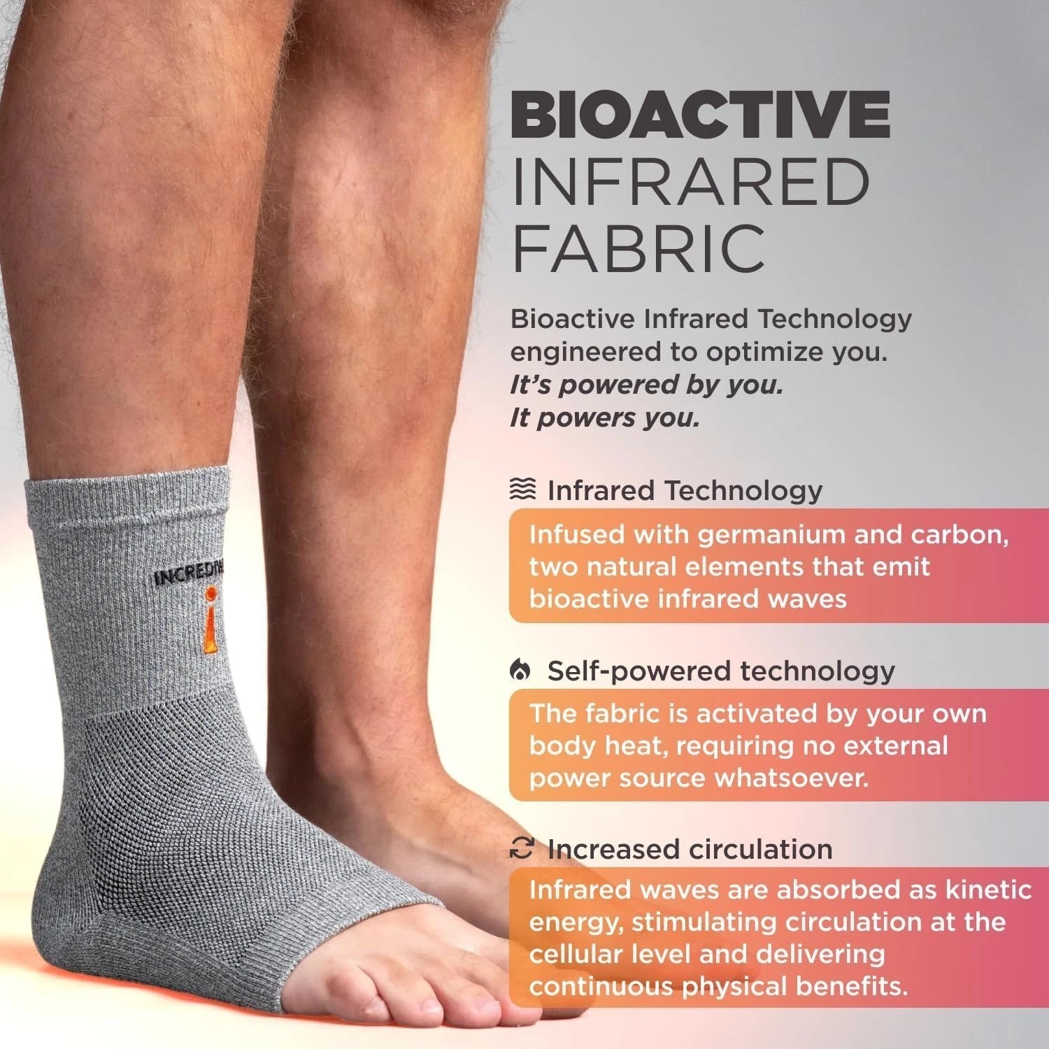 Incrediwear Ankle Brace X-Large Grey – Plantar Fasciitis Achilles Support