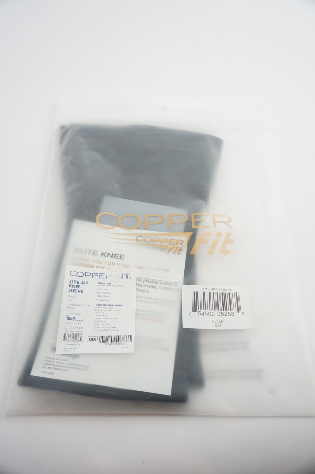 NIB Copper Fit Elite Air Knee Sleeve 2-Pack S/M Stays Dry Cool Lightweight