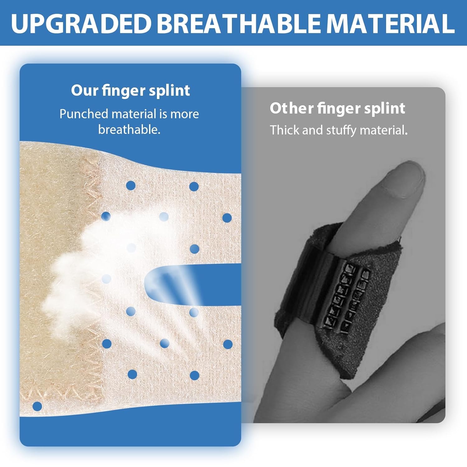 5 PCS Breathable Trigger Finger Splint, Adjustable One Size, Beige