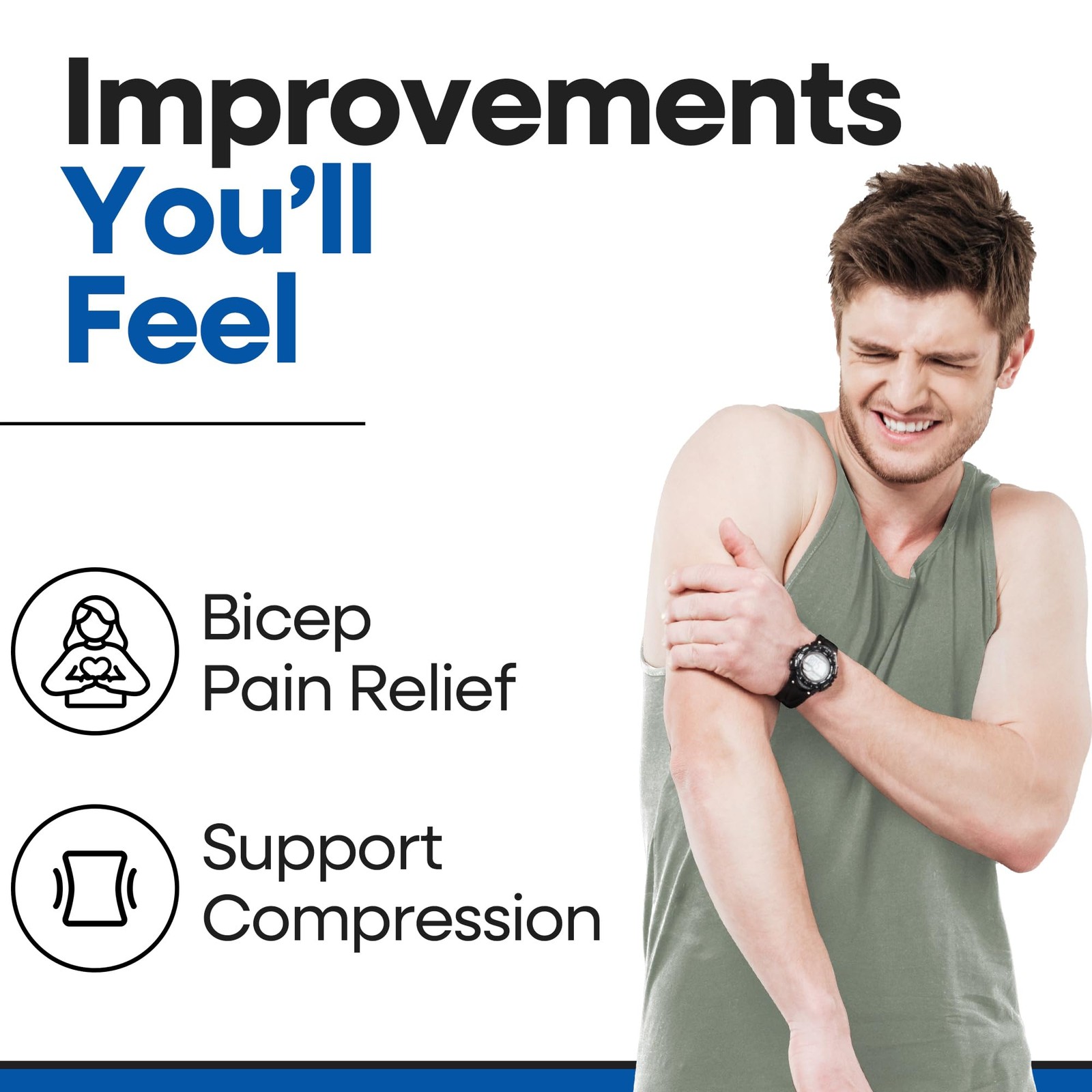 Bicep Tendonitis Brace – Bicep Brace & Upper Arm Compression Sleeve for Trice…