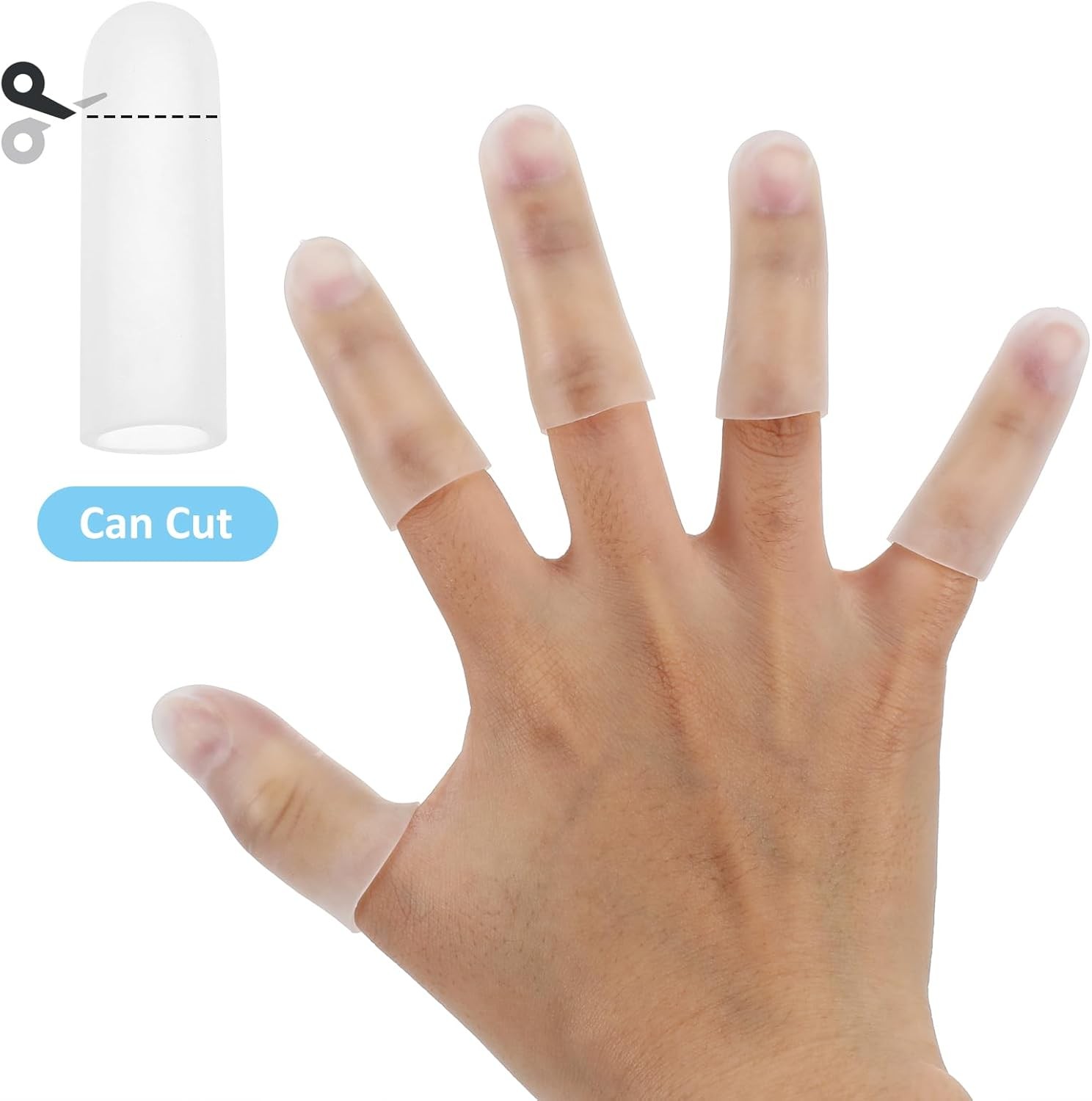 Gel Finger Cots, 10 PCS Gel Finger Protectors Finger Caps Silicone Fingertips Pr