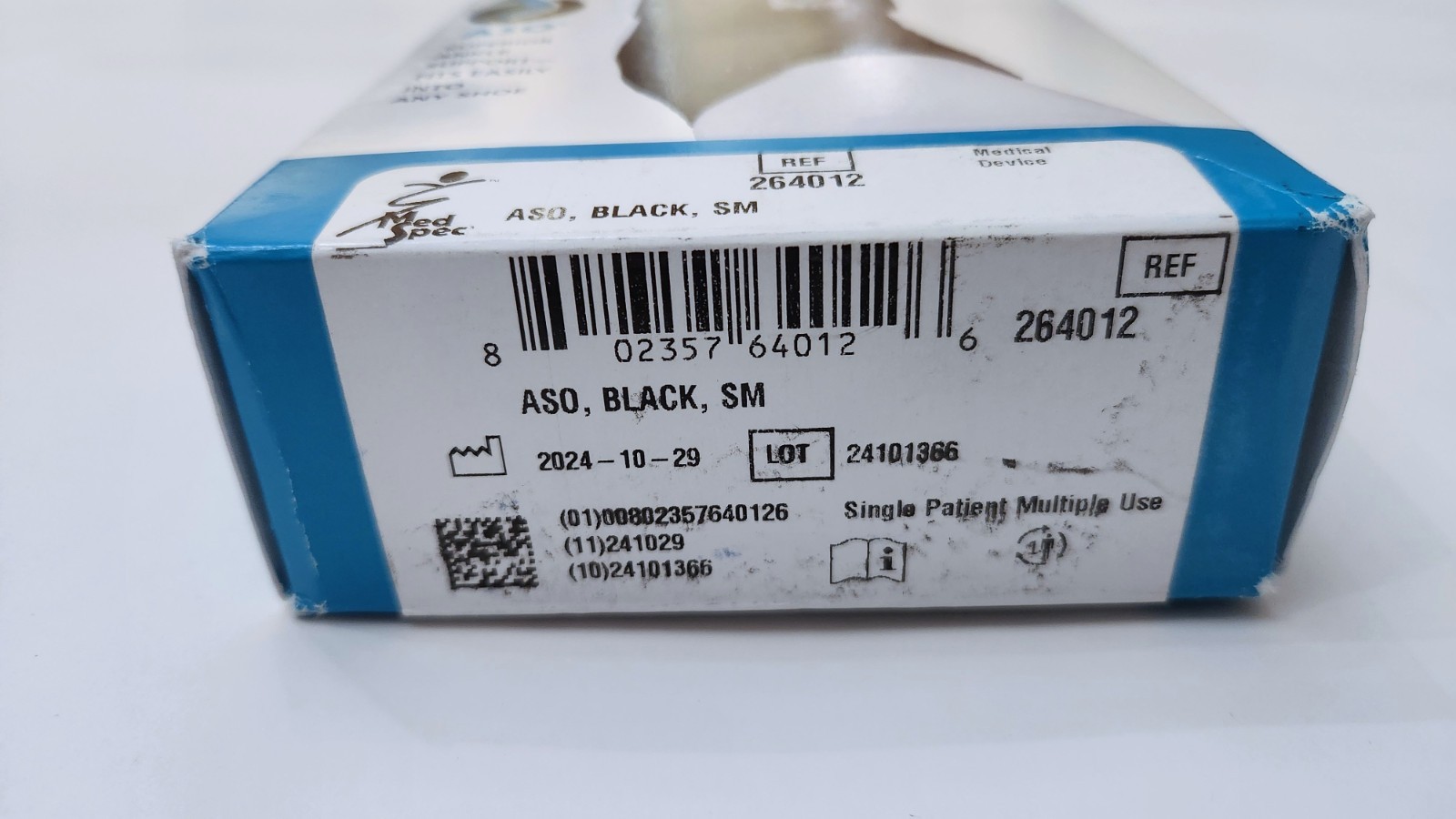 Med Spec ASO Ankle Stabilizer Brace Small Black New Box Damage Ankle Support