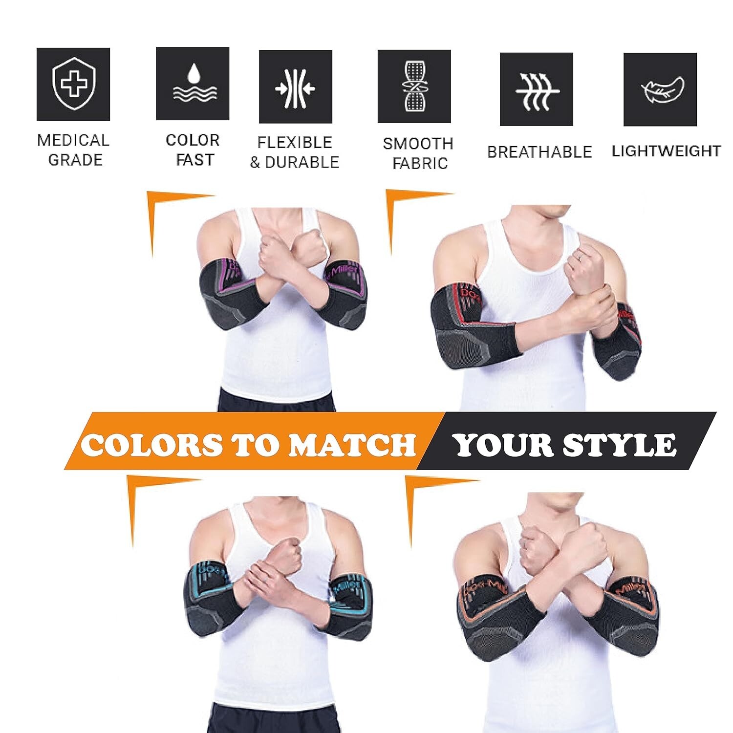 Doc Miller – Compression Elbow Brace – Small – Grey