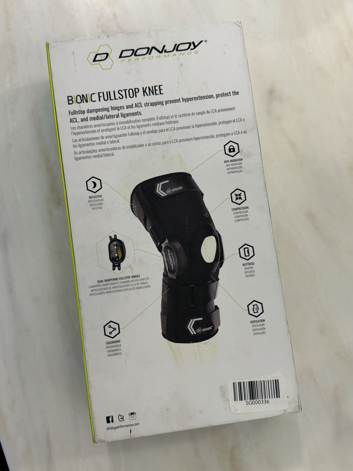 DonJoy Performance Bionic Fullstop Knee Brace – Size Small (Fits Left or Right)