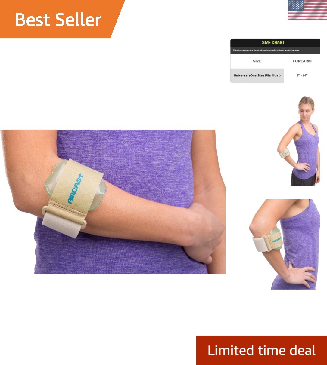 Soft Foam Pneumatic Elbow Support — Optimal Comfort for Tennis & Golfers, Beige