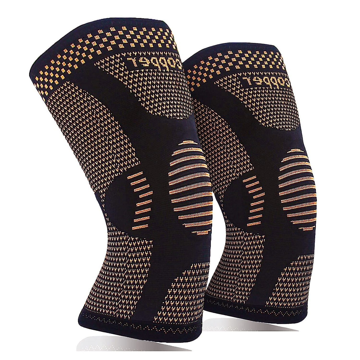Copper Knee Brace Compression Sleeve Support Arthritis Sport Running Pain Relief