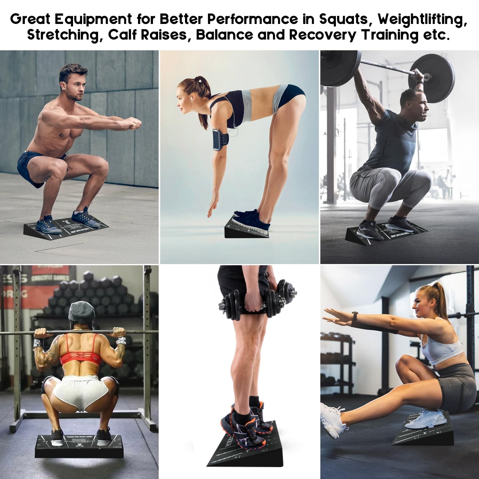 Greatshoot Squat Wedge Block, Professional One-Piece 27″ x 10″ x 2.7″, Black